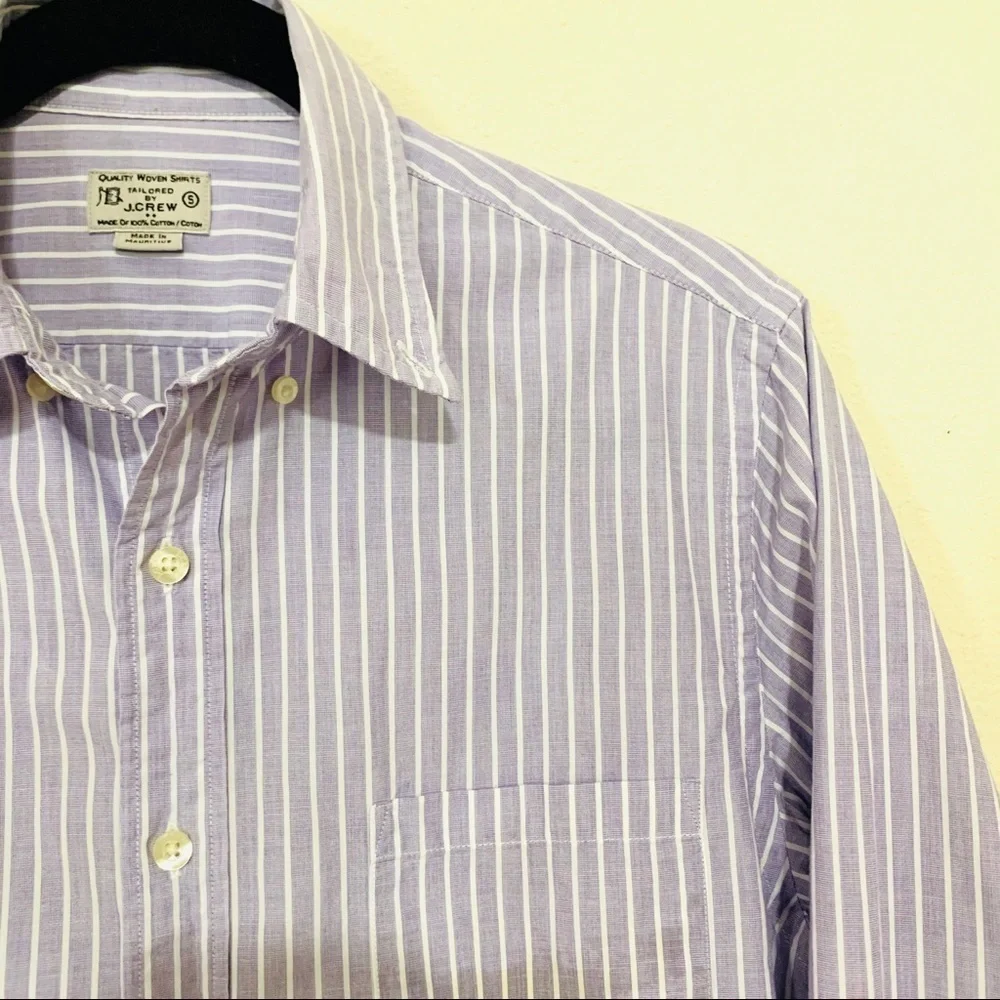 J CREW purple stripe dress shirts - very good - S